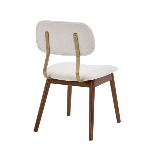 English Elm Wooden Upholstered Dining Chairs Set of 2 with Curved Back for Farmhouse Modern Rooms W3244P547648