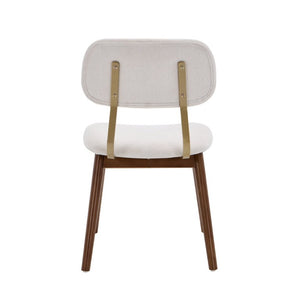 English Elm Wooden Upholstered Dining Chairs Set of 2 with Curved Back for Farmhouse Modern Rooms W3244P547648