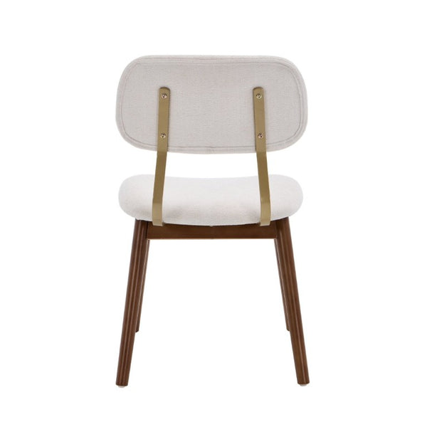 English Elm Wooden Upholstered Dining Chairs Set of 2 with Curved Back for Farmhouse Modern Rooms W3244P547648