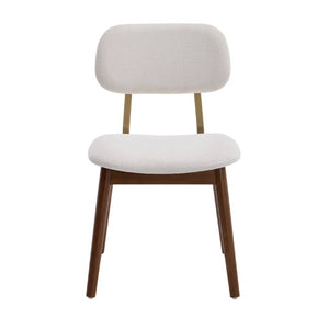 English Elm Wooden Upholstered Dining Chairs Set of 2 with Curved Back for Farmhouse Modern Rooms W3244P547648