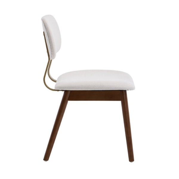 English Elm Wooden Upholstered Dining Chairs Set of 2 with Curved Back for Farmhouse Modern Rooms W3244P547648