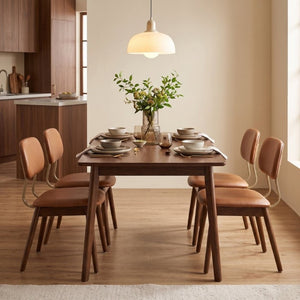 English Elm Wooden Vinyl Upholstered Dining Chairs Set of 2 Ergonomic Farmhouse Kitchen Seating W3244P547650