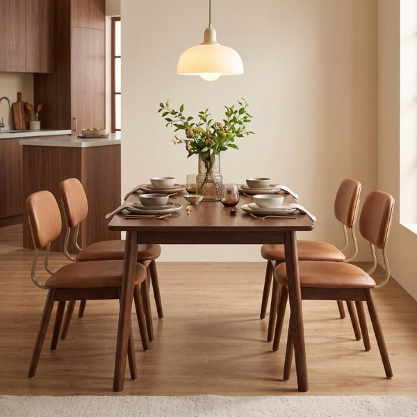English Elm Wooden Vinyl Upholstered Dining Chairs Set of 2 Ergonomic Farmhouse Kitchen Seating W3244P547650