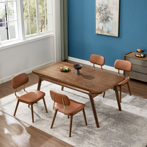 English Elm Wooden Vinyl Upholstered Dining Chairs Set of 2 Ergonomic Farmhouse Kitchen Seating W3244P547650