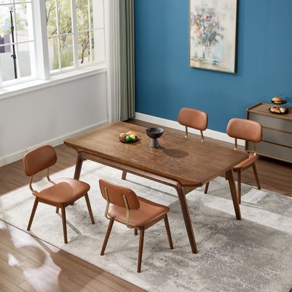 English Elm Wooden Vinyl Upholstered Dining Chairs Set of 2 Ergonomic Farmhouse Kitchen Seating W3244P547650