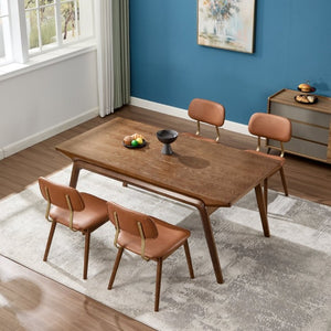 English Elm Wooden Vinyl Upholstered Dining Chairs Set of 2 Ergonomic Farmhouse Kitchen Seating W3244P547650