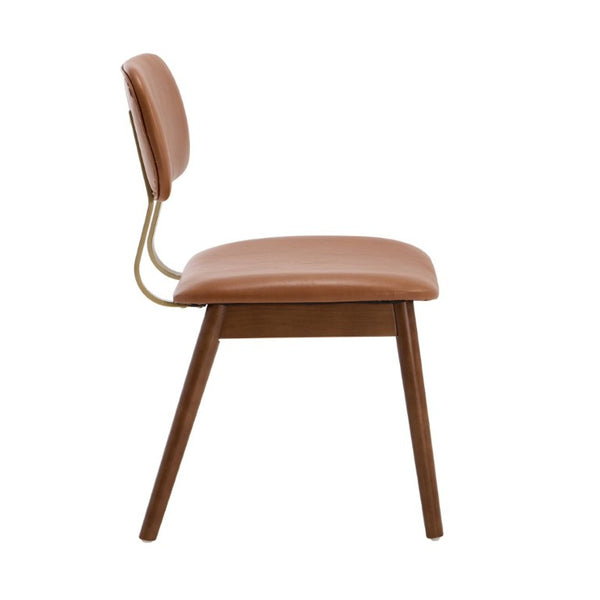 English Elm Wooden Vinyl Upholstered Dining Chairs Set of 2 Ergonomic Farmhouse Kitchen Seating W3244P547650