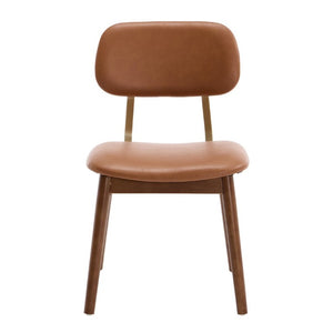 English Elm Wooden Vinyl Upholstered Dining Chairs Set of 2 Ergonomic Farmhouse Kitchen Seating W3244P547650