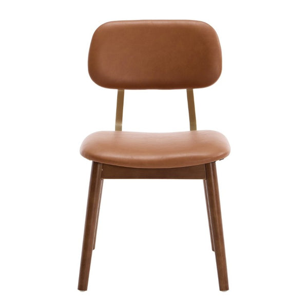 English Elm Wooden Vinyl Upholstered Dining Chairs Set of 2 Ergonomic Farmhouse Kitchen Seating W3244P547650