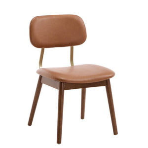 English Elm Wooden Vinyl Upholstered Dining Chairs Set of 2 Ergonomic Farmhouse Kitchen Seating W3244P547650