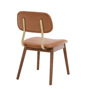 English Elm Wooden Vinyl Upholstered Dining Chairs Set of 2 Ergonomic Farmhouse Kitchen Seating W3244P547650