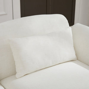 English Elm 107" Velvet Cloud Sofa Deep Plush Three Seat Lounge with Lumbar Pillows for Living Room Beige W3244S00005