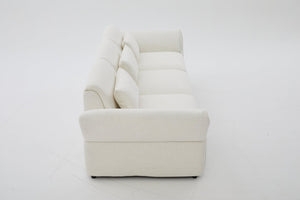 English Elm 107" Velvet Cloud Sofa Deep Plush Three Seat Lounge with Lumbar Pillows for Living Room Beige W3244S00005