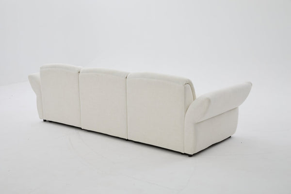 English Elm 107" Velvet Cloud Sofa Deep Plush Three Seat Lounge with Lumbar Pillows for Living Room Beige W3244S00005