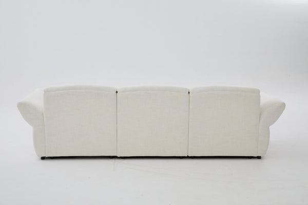 English Elm 107" Velvet Cloud Sofa Deep Plush Three Seat Lounge with Lumbar Pillows for Living Room Beige W3244S00005