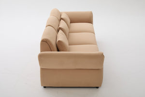 English Elm 107" Velvet Cloud Sofa Deep Plush Three Seat Lounge with Lumbar Pillows for Living Room Khaki W3244S00012