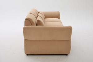 English Elm 107" Velvet Cloud Sofa Deep Plush Three Seat Lounge with Lumbar Pillows for Living Room Khaki W3244S00012
