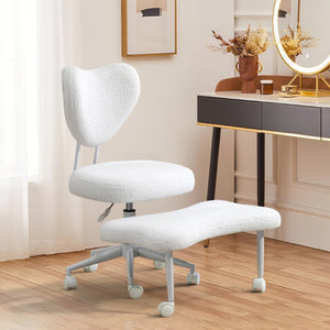 English Elm Meditation Floor Chair Ergonomic Cross Legged Seat with Lumbar Support and Swivel Casters W3248P399624