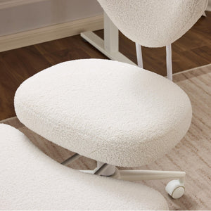 English Elm Meditation Floor Chair Ergonomic Cross Legged Seat with Lumbar Support and Swivel Casters W3248P399624