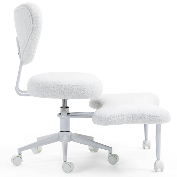 English Elm Meditation Floor Chair Ergonomic Cross Legged Seat with Lumbar Support and Swivel Casters W3248P399624