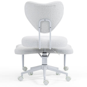 English Elm Meditation Floor Chair Ergonomic Cross Legged Seat with Lumbar Support and Swivel Casters W3248P399624