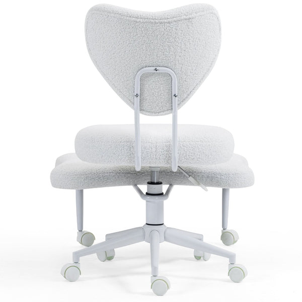 English Elm Meditation Floor Chair Ergonomic Cross Legged Seat with Lumbar Support and Swivel Casters W3248P399624