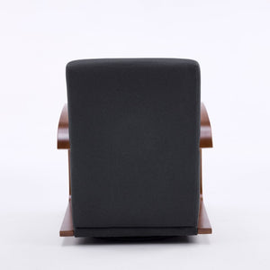 English Elm Stylish Swivel Accent Chair Linen Upholstery Bentwood Arms Low Profile Modern Seat W3248P495891