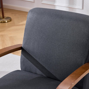 English Elm Stylish Swivel Accent Chair Linen Upholstery Bentwood Arms Low Profile Modern Seat W3248P495891