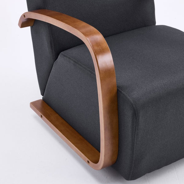 English Elm Stylish Swivel Accent Chair Linen Upholstery Bentwood Arms Low Profile Modern Seat W3248P495891