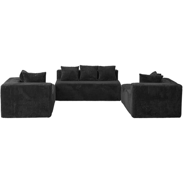 English Elm 130" Oversized Corduroy Cloud Sectional U Shaped Modular Sofa for Living Room W3276S00027