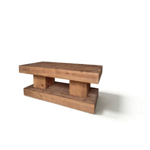 English Elm 47.24Natural Solid Wood Coffee Table Thick Slab Matte Finish for Japandi Living Rooms Natural+Rustic W3306P508283
