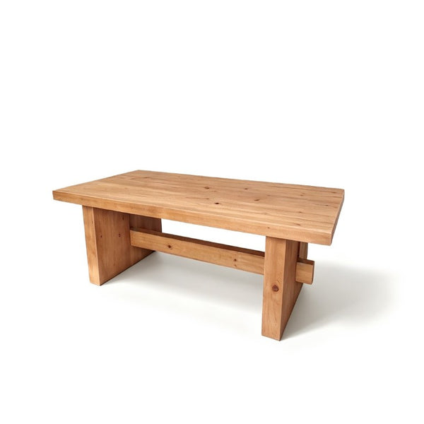 English Elm 47.24 Inch Solid Fir Wood Coffee Table Low Profile Farmhouse Style for Living Rooms W3306P526963