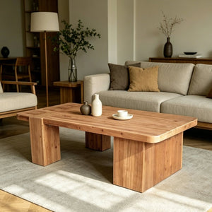 English Elm This Solid Wood Coffee Table Brings Warm Grain Charm to Farmhouse Living Rooms W3306P526967