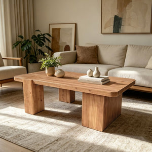 English Elm This Solid Wood Coffee Table Brings Warm Grain Charm to Farmhouse Living Rooms W3306P526967