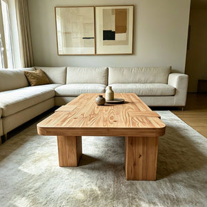 English Elm This Solid Wood Coffee Table Brings Warm Grain Charm to Farmhouse Living Rooms W3306P526967