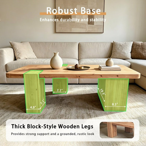 English Elm This Solid Wood Coffee Table Brings Warm Grain Charm to Farmhouse Living Rooms W3306P526967