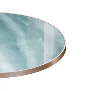 English Elm 31.5 Round Tulip Pedestal Table Sintered Stone Marble Top Gold Stainless Base Green, Rose Gold W3316P482259