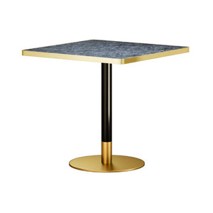 English Elm 31.5Square Sintered Stone Tulip Dining Table Marble Look Pedestal Base Seats Four Blue / Gold W3316P482260