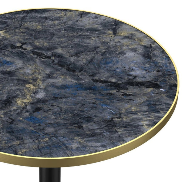 English Elm 31.5 Round Tulip Pedestal Table Sintered Stone Marble Top Gold Stainless Base Blue+Gold W3316P482261