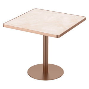 English Elm 31.5Square Sintered Stone Tulip Dining Table Marble Look Pedestal Base Seats Four Pink / Rose Gold W3316P482262