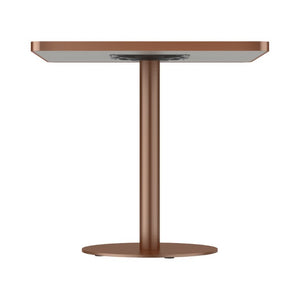 English Elm 31.5Square Sintered Stone Tulip Dining Table Marble Look Pedestal Base Seats Four Pink / Rose Gold W3316P482262