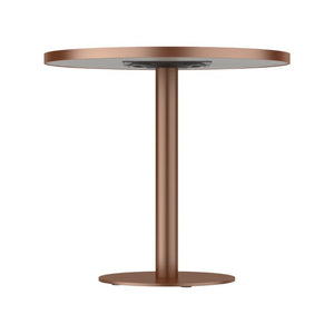 English Elm 31.5 Round Tulip Pedestal Table Sintered Stone Marble Top Gold Stainless Base Pink, Rose Gold W3316P482263