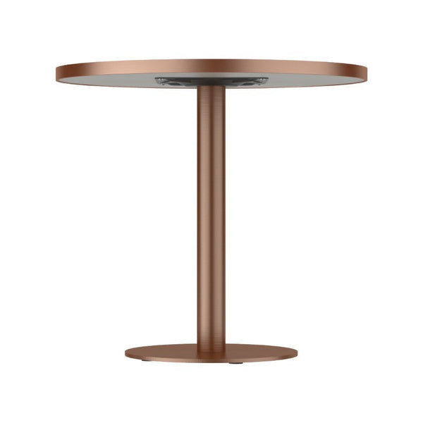 English Elm 31.5 Round Tulip Pedestal Table Sintered Stone Marble Top Gold Stainless Base Pink, Rose Gold W3316P482263