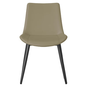 English Elm Dining Chairs Set of 2 Sculpted PU Leather Seats with Steel Frame for Modern Kitchens W3316P512151