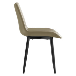 English Elm Dining Chairs Set of 2 Sculpted PU Leather Seats with Steel Frame for Modern Kitchens W3316P512151