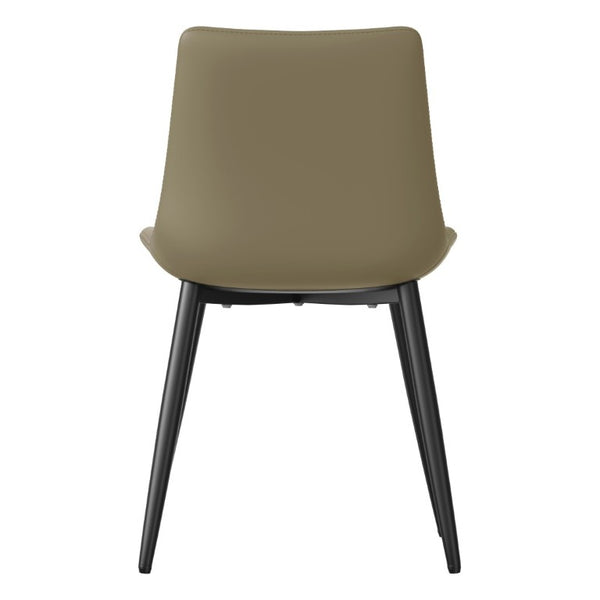 English Elm Dining Chairs Set of 2 Sculpted PU Leather Seats with Steel Frame for Modern Kitchens W3316P512151