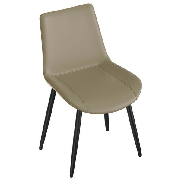 English Elm Dining Chairs Set of 4 PU Leather Upholstered Modern Steel Frame Kitchen Seating Camel W3316P512152
