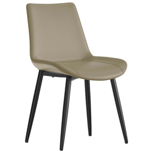 English Elm Dining Chairs Set of 4 PU Leather Upholstered Modern Steel Frame Kitchen Seating Camel W3316P512152