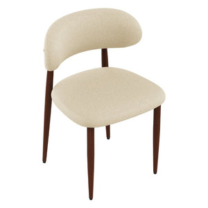 English Elm Dining Chair Set with Chenille Cushion Wood Veneer Back and Steel Legs for Modern Homes Cream Chenille W3316P512155