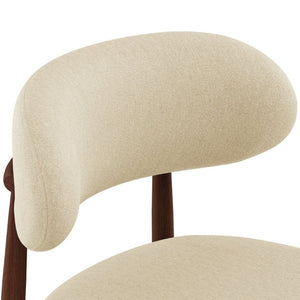English Elm Dining Chair Set with Chenille Cushion Wood Veneer Back and Steel Legs for Modern Homes Cream Chenille W3316P512155